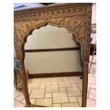 Carved Wooden Mirror with Decorative Gold Finish,