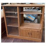 Wooden Display Cabinet With Shelving and Storage-