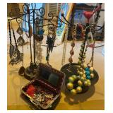 Jewelry, Displays, and Hand-Painted Jar