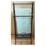 Ornate Metal Quilt and Blanket Rack, 34'T
