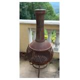 Iron Outdoor Chiminea With Mesh Sides - READ DETAI