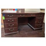 Wood Office Desk With Brass Handles, 30´´ x 60´´