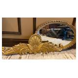 Gold Frame Mirror with Ornamental Hanging Accent