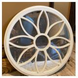 23.5' Round Mirror With Floral Center Design