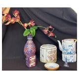 Decorative Items Including 12' Floral Vase
