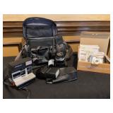 Three Cameras with Accessories and Bag