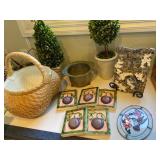 Decorative Home Items with Ceramic Basket