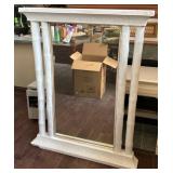 White Painted Mirror with Column Details, 55 x 43'