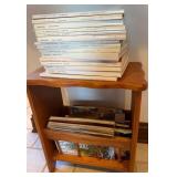 Wooden Magazine Rack/Bench & Magazines