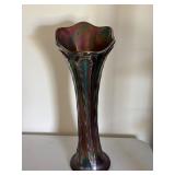 Iridescent Carnival Glass Vase