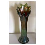 Iridescent Green Glass Vase