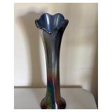 Iridescent Glass Trumpet Vase