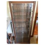 Glass-Front Wood Display Cabinet