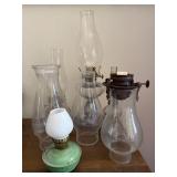 Glass and Metal Oil Lamps