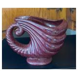 Roseville USA Maroon Cornucopia Vase
