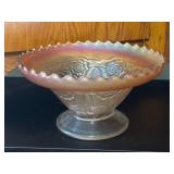 Iridescent Glass Footed Bowl