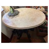 Antique Victorian Parlor Table with Marble Top