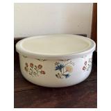 Floral Enamelware Bowl with Lid