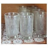 7 Pressed Glass Tumblers