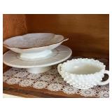Milk Glass Serving Pieces Assortment