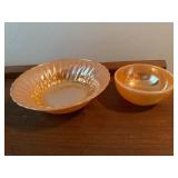 Fire-King Peach Lustre Mixing and Serving Bowls