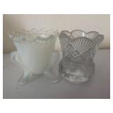 Glass Toothpick Holders with Decorative Designs
