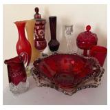 Red and Clear Glassware