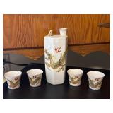 Japanese Sake Set with Dragon Motif