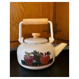 Metal Teapot with Apple Motif