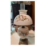 Hand-Painted Glass Floral Table Lamp