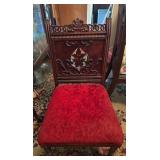 Wood Chair with Carved Backrest