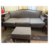 Traditional Sofa and Ottoman with Floral Upholster