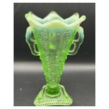 Jefferson Glass Company Aurora Borealis Green Vase
