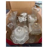 Boxed Set of Clear Pressed and Cut Glassware