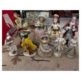 Nine Occupied Japan Porcelain Figurines
