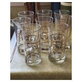 8 Gold-Trimmed Glass Tumblers