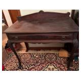 Carved Wooden Writing Desk with Drawer