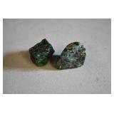 Pair of Raw Rubyin Zoisite Anyolite