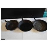 Wagners 10 1/2', No6 & No 7 Cast Iron Skillets