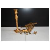 Brass Candlestick, Canon, & Lions