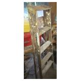 Wood and Metal Folding Step Ladder