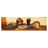 Decorative Group w/ Fossils and Wood Carvings