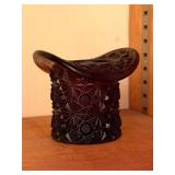 Purple Pressed Glass Hat Toothpick Holder