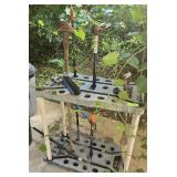 Garden Tools With Plastic Organizer Rack