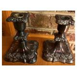 Poole Silver Co. Silver Plate Candlestick Pair