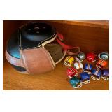 Hutch H-18 Leather Football Helmet w/ Mini Helmets
