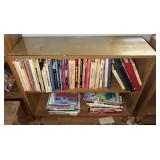 Wooden Bookshelf With Glass Top Shelf