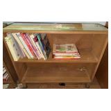 Wooden Bookcase w/ Glass Top, Empty