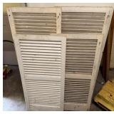 Four White Wood Louvered Shutters