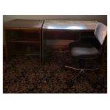 Desk With Side Shelf and Office Chair